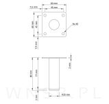Noga meblowa Nuovo 8 cm mosiądz, złota - 2