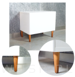Noga bukowa prosta UNIQ 12 cm z blachą montażową, orzech - 2