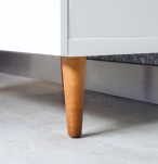 Noga bukowa prosta UNIQ 12 cm z blachą montażową, orzech - 4