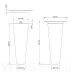 Noga bukowa prosta UNIQ 12 cm z blachą montażową, orzech - 3