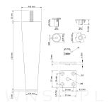 Noga nóżka drewniana prosta lakierowana buk zestaw 15 cm - 2