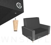 Noga nóżka drewniana prosta lakierowana buk zestaw 15 cm - 5