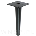 Noga stalowa prosta stożek 18 cm, z blachą montażową, czarna matowa - 4