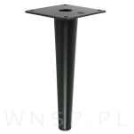 Noga stalowa prosta stożek 18 cm, z blachą montażową, czarna matowa - 6