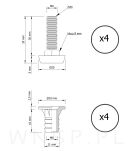 Regulatory do mebli, stopka M8 X 30 mm, nóżka, stopka do mebli z mufą - 2