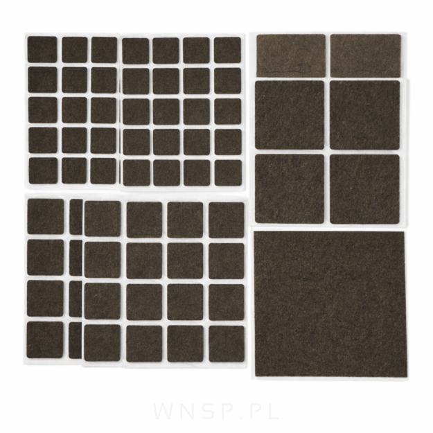 PODKŁADKI FILCOWE POD KRZESŁA, MEBLE, NOGI SAMOPRZYLEPNE ZESTAW 109 SZT BRĄZ FILC