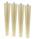 Noga bukowa do stołu typ Neo 69 cm, stożek do mebli, surowa - 8