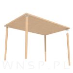 Noga bukowa do stołu typ Neo 69 cm, stożek do mebli, surowa - 7