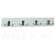 Wieszak ścienny na ubrania, z 4 haczykami, biały - 3