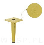 Noga stalowa stożek 15 cm, z blachą montażową, złota - 6