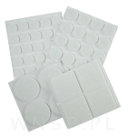 PODKŁADKI FILCOWE POD KRZESŁA, MEBLE, NOGI SAMOPRZYLEPNE ZESTAW 53 SZT BIAŁY FILC - 5