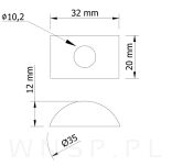 Podkładka Maxi Moon Line pod otwór fi 35 mm, tworzywo techniczne - 2