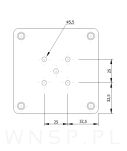 Blacha mocująca do nóg 90 X 90 X 2 mm, stal, 9 otworów ocynk biały - 6