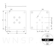 Blacha mocująca 200 sztuk do nóg 90 X 90 X 2 mm, stal, 9 otworów ocynk biały - 2