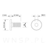 M6 X 12 mm metryczny na imbus 4 mm, czarny - 2