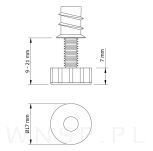 Stopka meblowa regulator do mebli zestaw 10 sztuk, nóżki do mebli M6 z gniazdem - 4