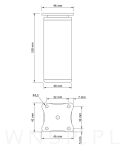 Nóżka meblowa H 100 mm, 40 x 40 mm, stal szczotkowana, inox - 7