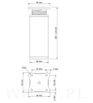 Nóżka meblowa H 100 mm, 40 x 40 mm, stal szczotkowana, inox - 8