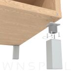 Nóżka meblowa H 100 mm, 40 x 40 mm, stal szczotkowana, inox - 9