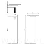 Nóżka bukowa surowa 15 cm, kwadratowa 32x32 mm z blachą - 2