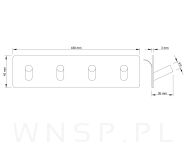 Haczyk, wieszak poczwórny skośny, uchwyt chrom, samoprzylepny - 2