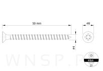 Wkręty hartowane stożkowe do drewna  4,0 X 50 mm - 2