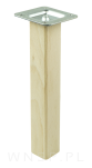 Nóżka bukowa surowa 20 cm, kwadratowa 32x32 mm z blachą - 4