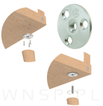 Blacha, płytka mocująca M8 do nogi meblowej 4 sztuki, fi 40 mm, mocowanie nóżki - 3