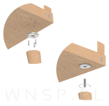 Blacha, płytka mocująca M8 do nogi meblowej 4 sztuki, fi 40 mm, mocowanie nóżki - 4