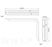 Wspornik do półki ściennej 2 sztuki 260 x 170 mm, czarny - 2