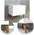 Noga bukowa skośna UNIQ 8 cm z blachą montażową, orzech - 3