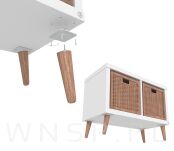 Noga bukowa skośna UNIQ 8 cm z blachą montażową, orzech - 5