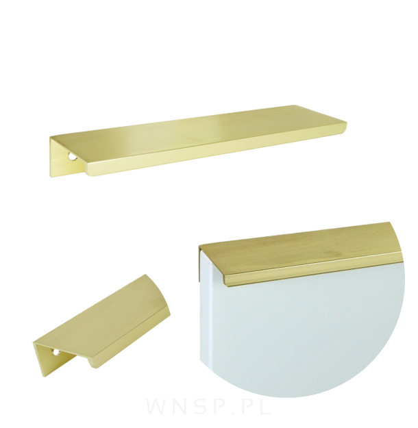 Uchwyt krawędziowy Nicea złoty szczotkowany, rozstaw 128 mm