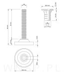 Stopka meblowa M8 X 60 mm z gniazdem do mebli - 2