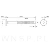 M6 X 60 mm metryczny z wprowadzeniem, SW-4 - 2