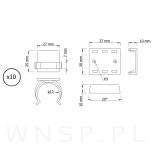 Zestaw 10 sztuk klipów do nóżki 10 - 15 cm nogi kuchennej regulowanej 100 kg - 2