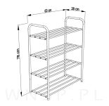 Stojak na buty regał organizer metalowy 4 poziomy loft do przedpokoju - 2