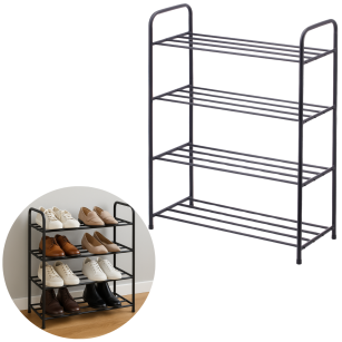 Stojak na buty regał organizer metalowy 4 poziomy loft do przedpokoju