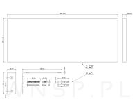 Zestaw 2 półek ściennych czarnych 500 x 200 x 18 mm, ze wspornikami montażowymi - 2