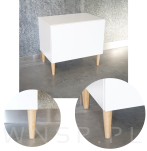 Noga dębowa prosta, stożek 45 cm lakierowana z blachą montażową - 3