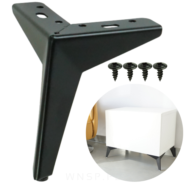 Noga meblowa GWIAZDA 15,5 cm, czarny mat