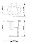 Nitonakrętka M10 x 21 MM, ryflowana z kołnierzem - 4