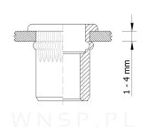 Nitonakrętka M10 x 21 MM, ryflowana z kołnierzem - 5