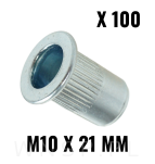 Nitonakrętka M10 x 21 MM, ryflowana z kołnierzem - 6