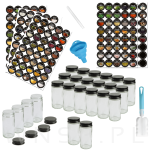 Zestaw 24 okrągłych słoiczków 120 ml na przyprawy do kuchni + naklejki - 3