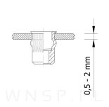 Nitonakrętka M4 x 11 MM, ryflowana, mini stożek - 5