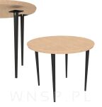 Noga stalowa prosta stożek 40 cm, z blachą montażową, czarna matowa - 6