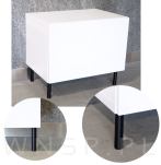 Nogi stalowe okrągłe 12,6 cm, zestaw nóg z wkrętami, czarne matowe - 4