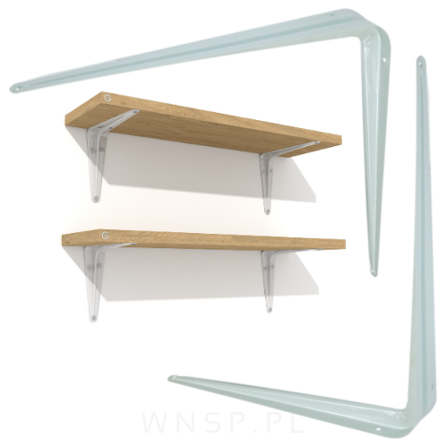 20x Wsporników do półki ściennej 455 x 360 mm, w kolorze białym