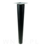 Noga bukowa prosta, stożek 45 cm czarna z blachą montażową - 4